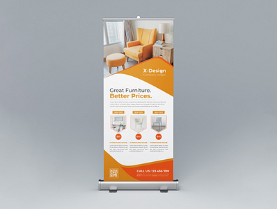 Furniture Roll up banner Design Template abstract advertisement art background banner brochure business card corporate design display event food illustration poster restaurant roll stand template vector