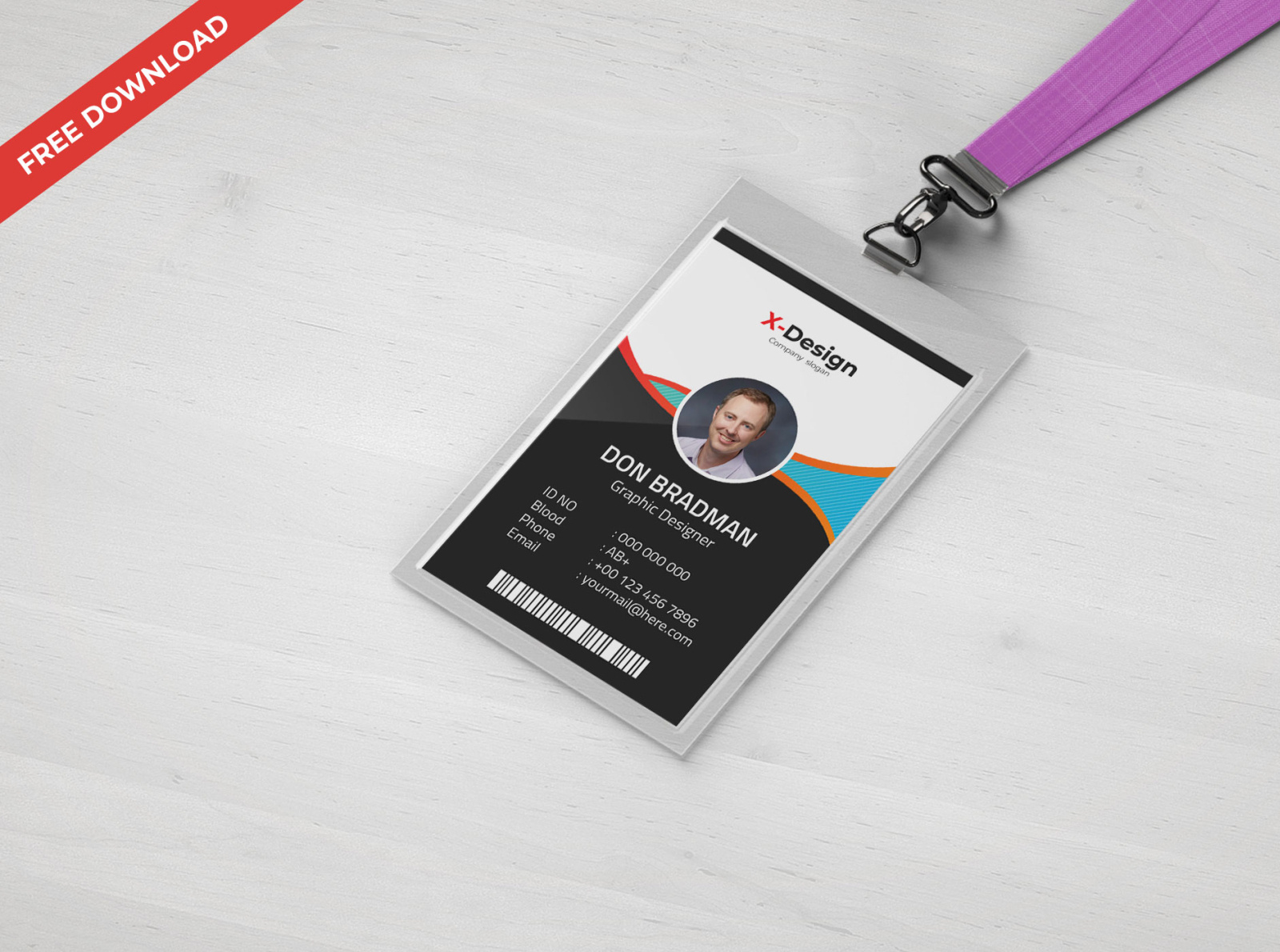 Employee id Card Template Psd File Free Download Garchristian