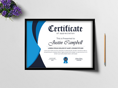 Creative certificate of appreciation in abstract style template