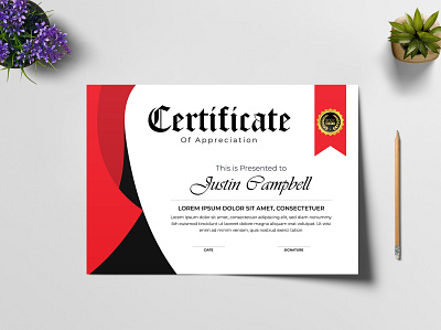 Certificate of appreciation award template in abstract style appreciation award certificate design degree template template builder