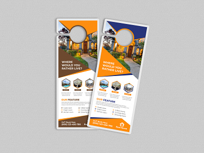 Door hanger design template for real estate company