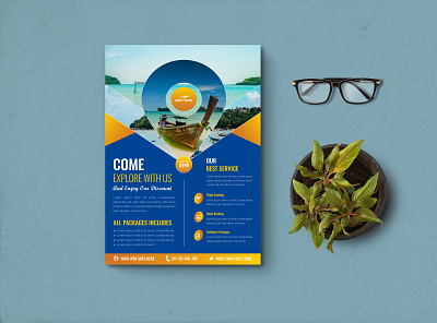 Travel agency flyer template, Holiday package flyer abstract background banner booklet brochure business corporate cover creative design flyer magazine marketing poster presentation print promotion template travel vector