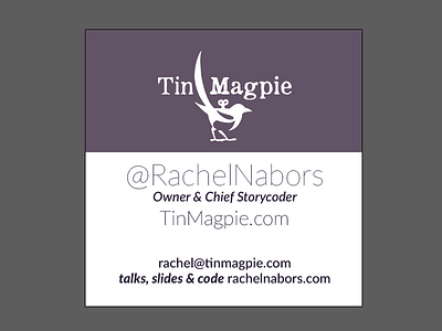 Square Tin Magpie business card design business card