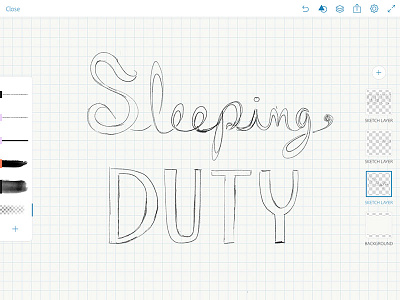 Sleeping Duty logo in progress logo sleeping beauty