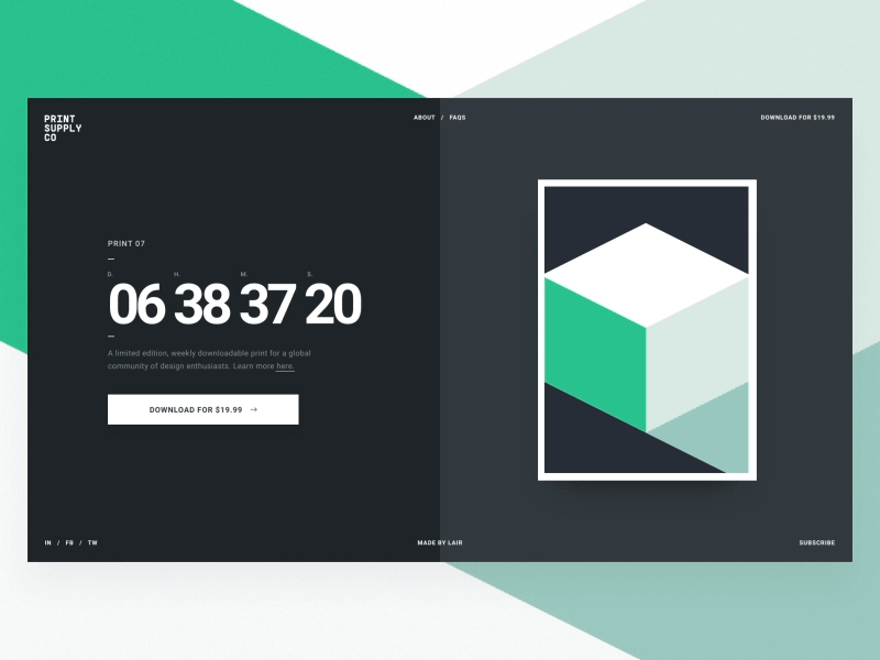 PrintSupply Day/Night Mode homepage invert countdown night mode dark mode landing page website ecommerce