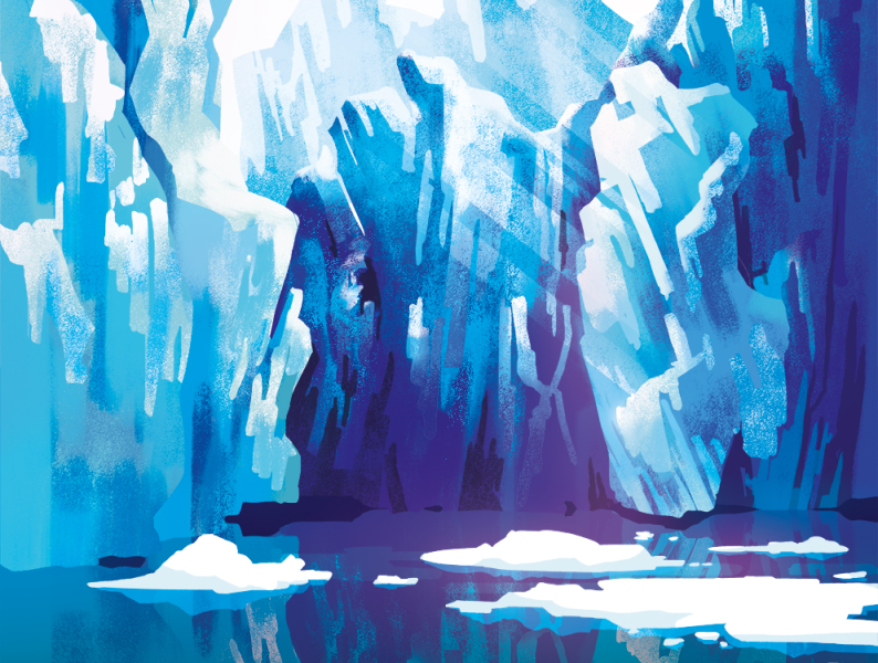 An iceberg cleaner environment ice cream iceberg illustraion nature purity snow