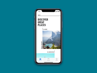 Discover Beautiful Places app design interface ios mobile ui ux