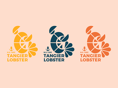 Lobsters 2 art badge branding color design illustration logo design minimal sea typography