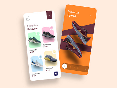 Shoes Showcase app application branding design interaction minimalist ui ux design ui design