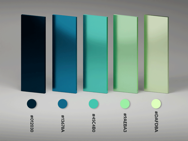 Poseidon Color Palette 3d 3d animation blue brand design branding color color palette color pallete green minimalist ui ux design