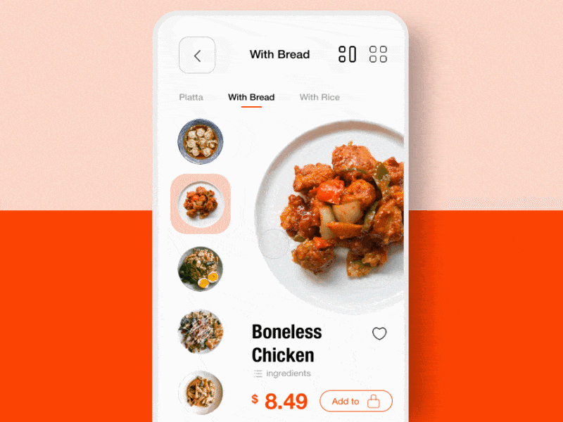 Food ordering app Animate aftereffects animation app app concept application details food app healthy home app indian food interaction ios minimalist motion motion design principle progressive transition ui design ui ux design