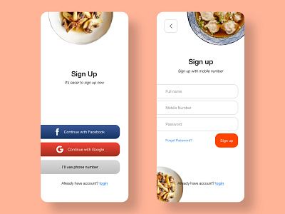 Signup Food App