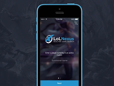 LoLNexus - Realtime Game Search interface ios7 iphone league league of legends legends mockup