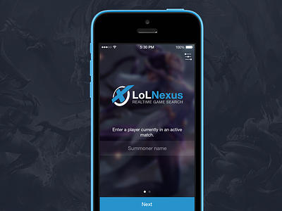 LoLNexus - Realtime Game Search interface ios7 iphone league league of legends legends mockup