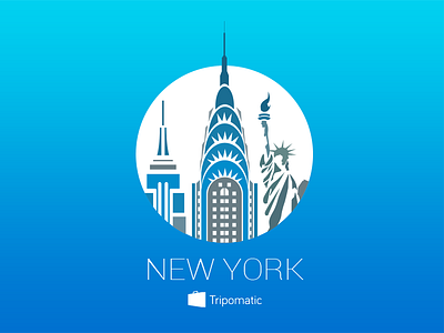 Tripomatic Destination Icon android blue buildings flat gradient icon ios new york tripomatic