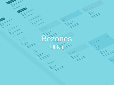 Bezones - UI Kit blue buttons dark flat guidlines icon inputs kit set ui white