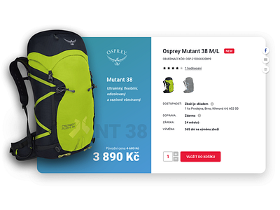 Product detail bag card detail e shop gradient osprey product shadow ui webdesign