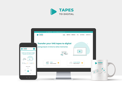 tapes to digitals app branding design flat illustration logo minimal ui ux vector