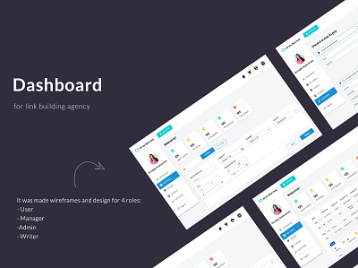 DASHBOARD for link building agency app dashboard linkbuilding seo ui ux