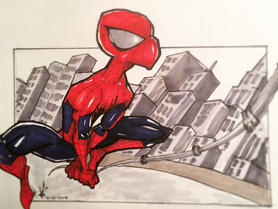 Spidey comic book copics illustration spider man