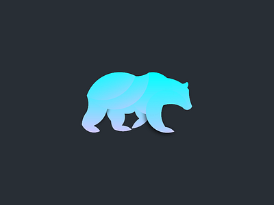 Polar Bear abstract animal bear blue brand flat golden ratio ice icon logo polar purple