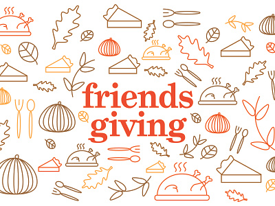 Friendsgiving Event Branding design illustration shape thanksgiving