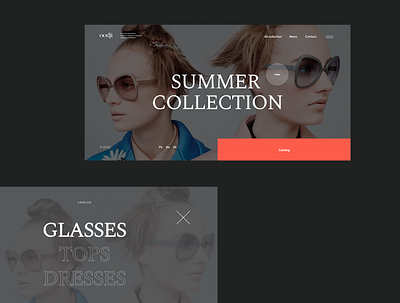 Concept screen brand commerce design glamour glasses minimal ui ux web web design website