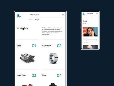 Pola Rise - Corporate site cargo corporate logistic minimal polarise sea ship shipping transport web design website