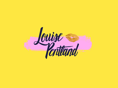 Louise Pentland Logo branding design graphics kiss lips logo logomark script typography youtube