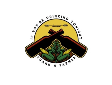 Thank A Farmer alcohol beer corn logo tshirt