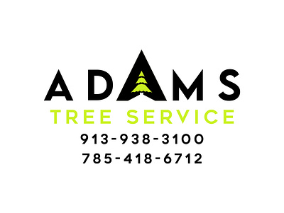Adams Tree Service Project branding green letter a logo lettering local logo design modern tree tree service