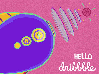 Hello Dribbble <3 branding doodle guns illustration lasergun tijuana