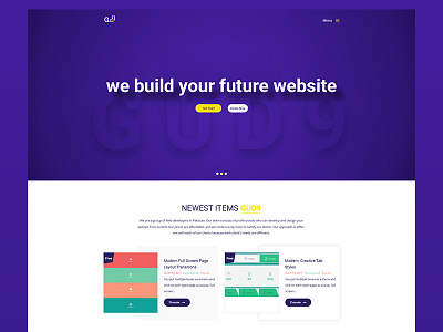 Gud_9 business page graphic design home page ui ux web design