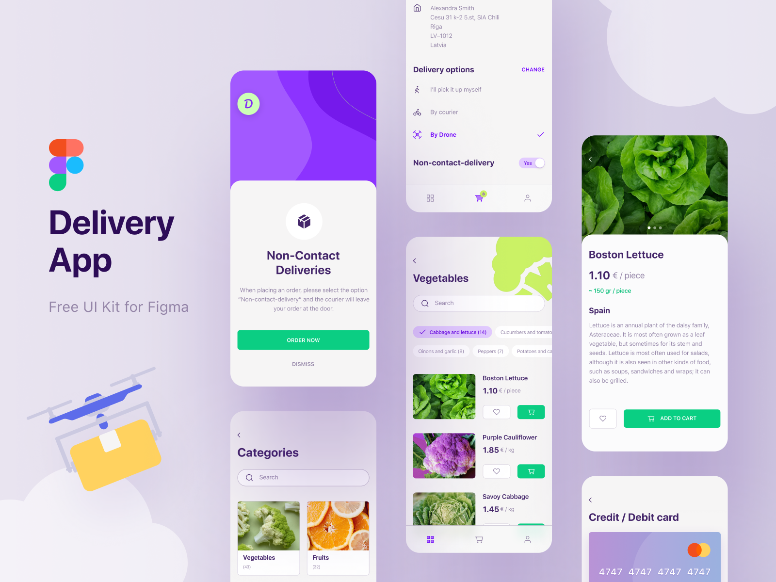 Free UI Kit Delivery App by Maria Kovalevich for Chili Labs on Dribbble