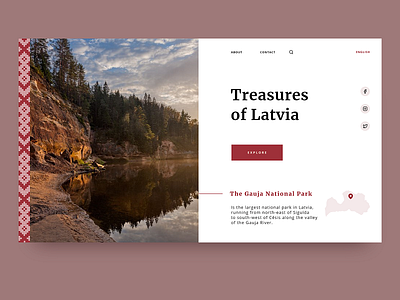 landing page concept for Treasures of Latvia