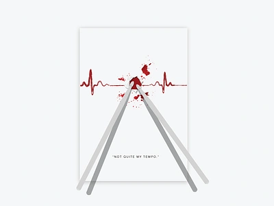 Minimal movie posters #4 - Whiplash blood drums drumsticks minimal movie poster tempo whiplash