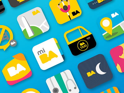 "Familia De Iconos" - Apps Buenos Aires android apps bastrap branding design diseño grid iconos icons ios set vector