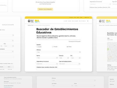 Buscador De Establecimientos Educativos bastrap css diseño form html screens search ui ux web