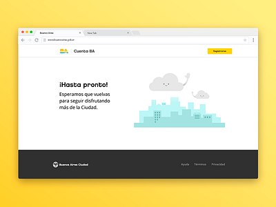 "Hasta pronto" - Cuenta BA account bastrap city cloud design diseño ilustración logout screen ui ux