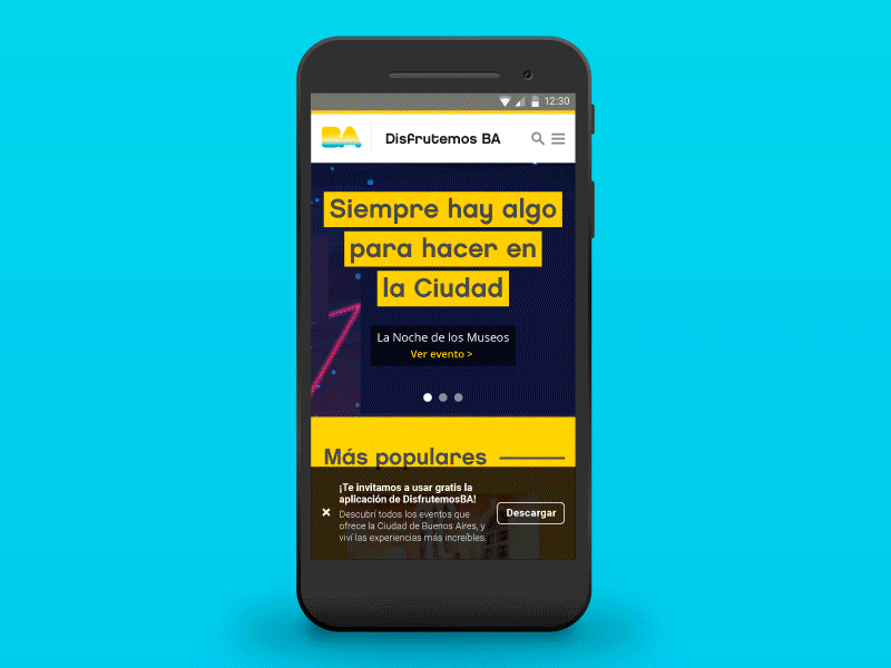 "Home" - Disfrutemos app bastrap card css design diseño html mobile responsive ui ux web