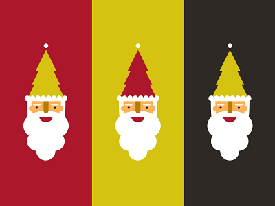 Santa Triplets beard character design christmas christmas tree design holiday illustration santa xmas