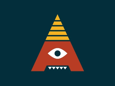 Egyptian Letter God a alphabet character design creature design egyptian illustration letter monster pyramid typography