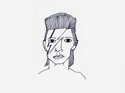 David Bowie aladdin sane bowie david bowie lightning bolt musician portrait sharpie singer songwriter
