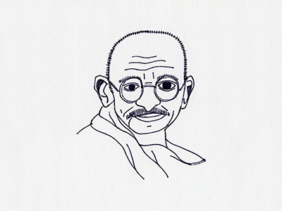 Gandhi activist gandhi india indian mahatma gandhi nonviolence portrait sharpie