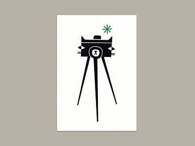 Tripod Cat asterisk camera cat cat camera flash kitty print screenprint screenprinting tripod whiskers