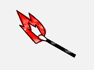 Match burning fire flame hot light lit match matchstick procreate red texture