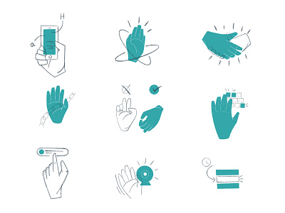 Pictograms for hand sign software deaf digital illustration green health iconography illustration pictogram platform product illustration software ui ux