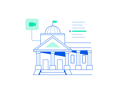 City Hall in your House blue digital illustration green iconography illustration onboarding illustration pictogram platform politics product illustration ui ux