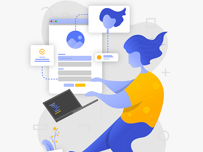 Create account account accounts blue create account digital illustration editorial illustration iconography illustration orange pictogram platform product illustration ui ux