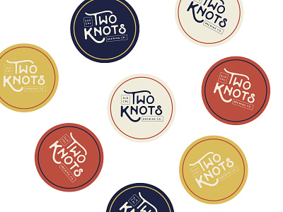 Two Knots | Coaster Mockup branding brewery coaster color palette design typography